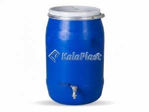 بشکه پلاستیکی 120 لیتری ضخیم با کمربند فلزی جهان با شیر فلزی