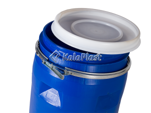 بشکه پلاستیکی 120 لیتری ضخیم با کمربند فلزی جهان با شیر فلزی