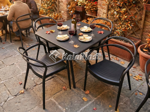 ست میز و صندلی پلیمری 4 نفره  ژمینو