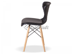 صندلی بدون دسته دیاموند با پایه چوبی و تشک چرمی