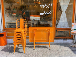 ست میز و صندلی 6 نفره فلزی لنا