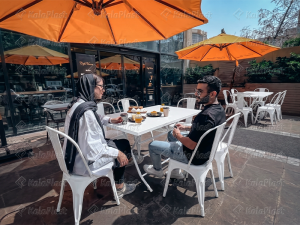 ست میز و صندلی 6 نفره فلزی لنا