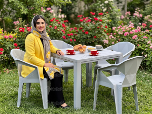 ست میز و صندلی  4 نفره پلیمری الماسی