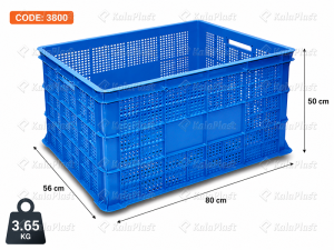 سبد صنعتی متوسط   طول 80 عرض 56 در ارتفاع 50 سانتیمتر   کد 3800