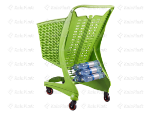 سبد خرید چرخدار پلی کربنات فروشگاهی 90 لیتری راک