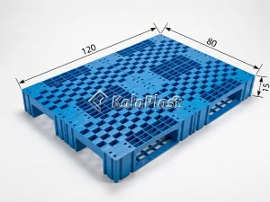 پالت پلاستیکی صنعتی مشبک؛ طول ۱۲۰ ،عرض ۸۰ ،ارتفاع ۱۵ سانتیمتر