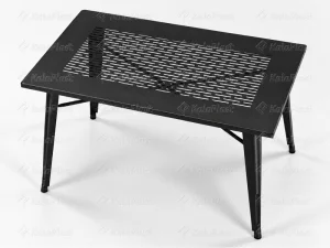 میز 6 نفره پایه ثابت تمام فلزی رویه پانچ تولیکس