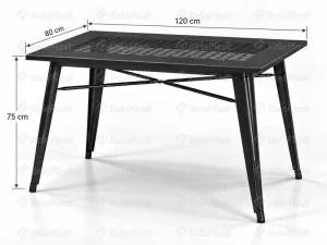 میز 6 نفره پایه ثابت تمام فلزی رویه پانچ تولیکس
