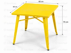 میز ۲ نفره پایه ثابت تمام فلزی رویه ساده تولیکس