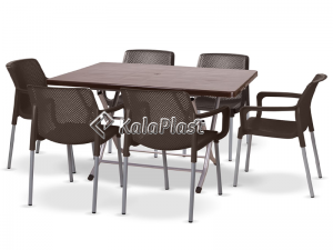 ست میز و صندلی 6 نفره نیلوفر 182-218