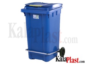 سطل زباله پلاستیکی 240 لیتری پدالدار و چرخدار رازک