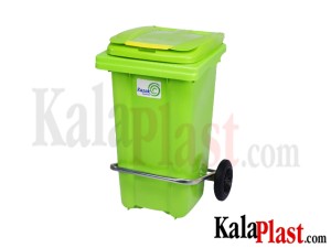 سطل زباله پلاستیکی 100 لیتری چرخدار و پدالدار رازک