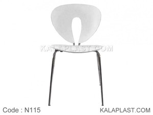 صندلی بدون دسته پلی کربنات لانژ با پایه آلومینیومی کد N115