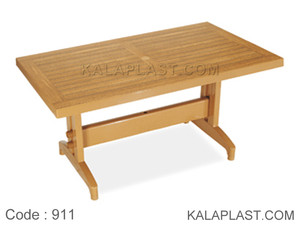 میز 6 نفره مستطیل پلاستیکی طرح چوب کد 911 (70*120)