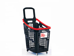 سبد خرید چرخدار فروشگاهی 65 لیتری پلاستیکی اسپانیایی