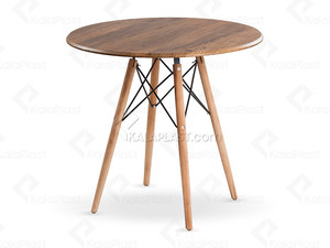 میز 4 نفره گرد با پایه چوبی TE500