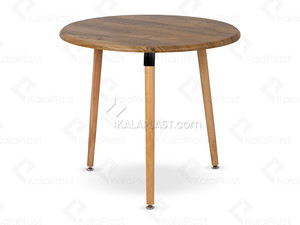 میز 4 نفره گرد مروارید با پایه چوبی