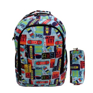 کیف مدرسه پسرانه طرح اسکیت skate با جامدادی (برند Respina)