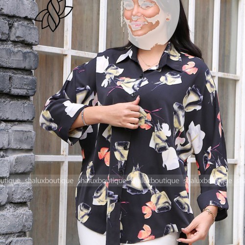 شومیز الیزه طرح برگ رنگی