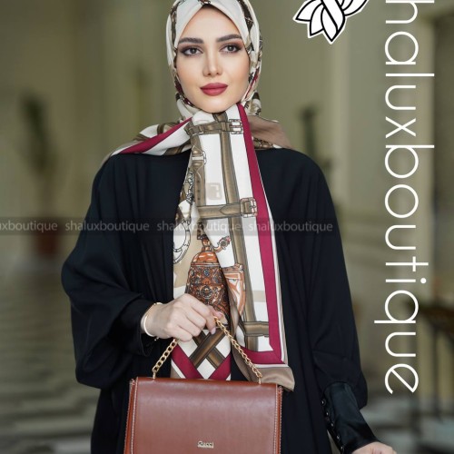 روسری ابریشم طرح ابرنگ 78