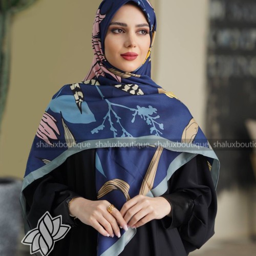 روسری ابریشم طرح ابرنگ 83