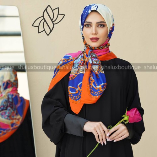 روسری ابریشم طرح ابرنگ43
