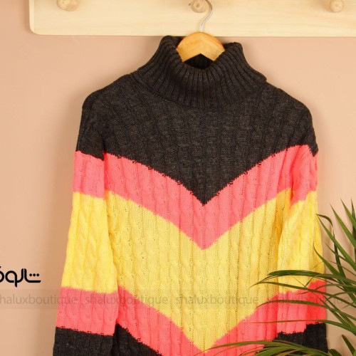 بافت یقه اسکی نیلو زرد