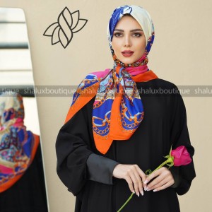 روسری ابریشم طرح ابرنگ43