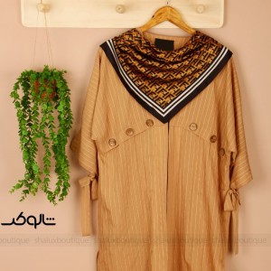 مانتو  پولتی دکمه چوبی