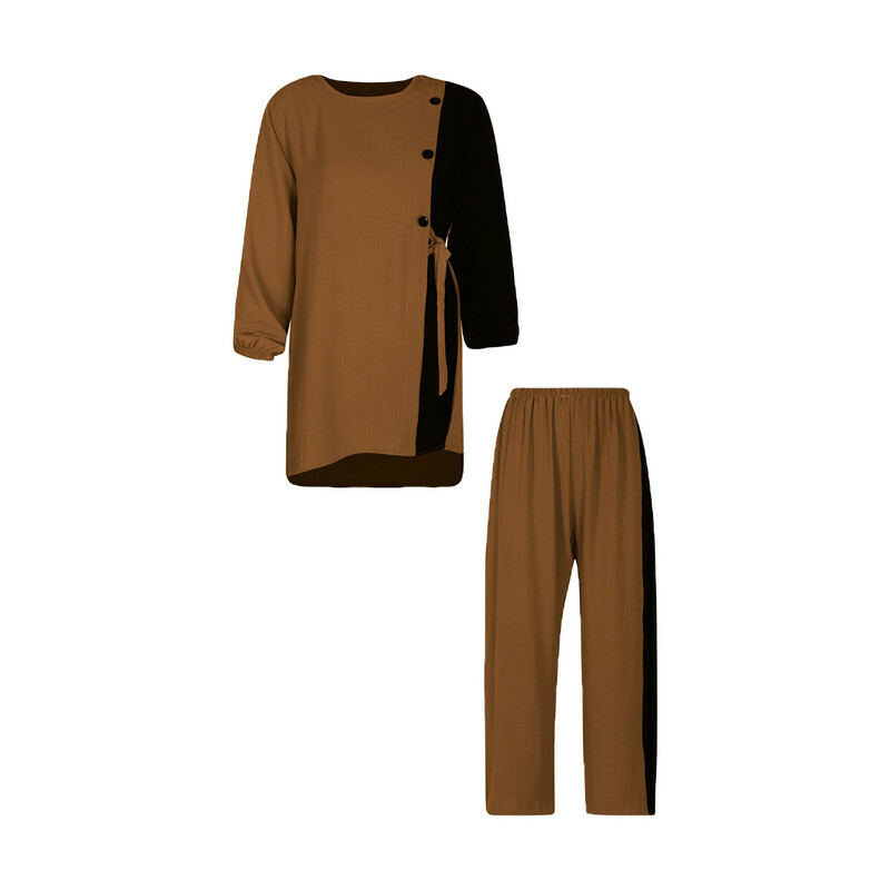 ست تونیک و شلوار زنانه مدل ابر و بادی کد 706