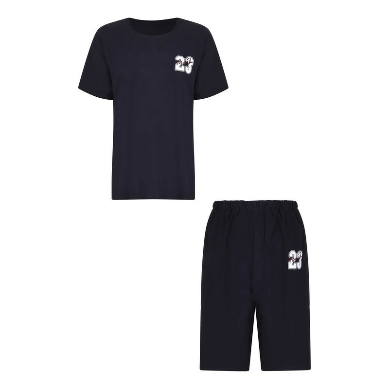 ست تی شرت و شلوارک مردانه مدل 23 رنگ مشکی