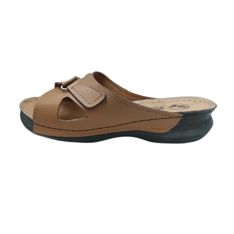 دمپایی زنانه طرح کلاسیک و چسبی کد 10 رنگ قهوه ای