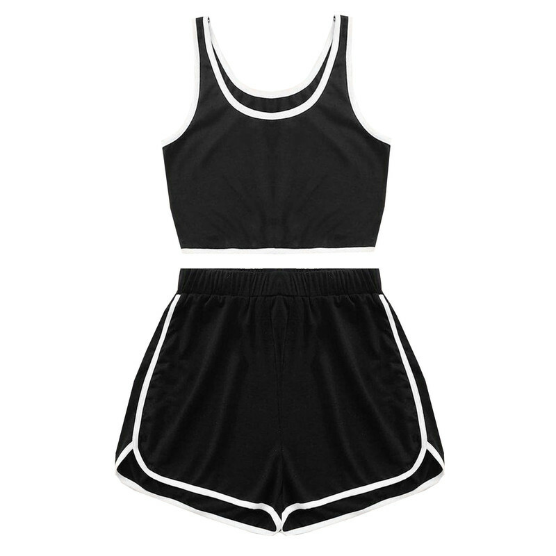 ست تاپ و شلوارک زنانه مدل ماریا رنگ مشکی