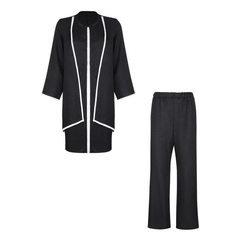 مانتو و شلوار زنانه مدل Par-01 رنگ مشکی