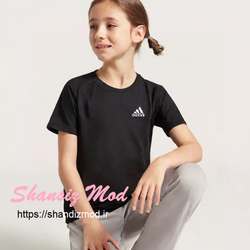 تی شرت ورزشی دخترانه طرح آدیداس