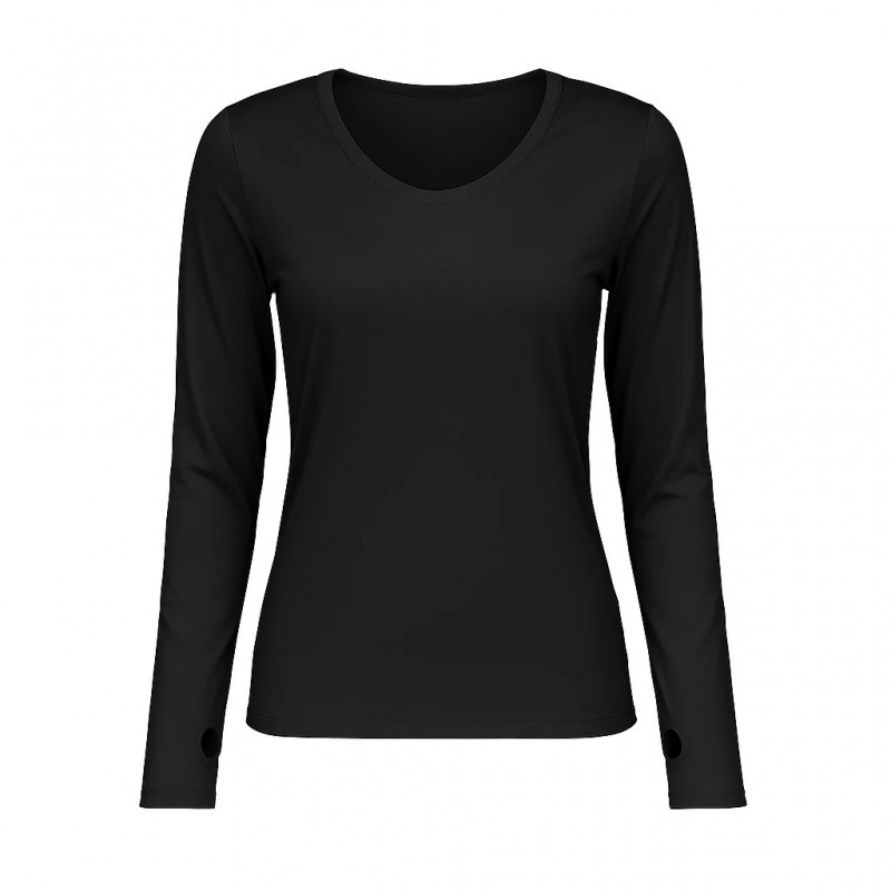 تی شرت آستین بلند ورزشی زنانه مدل  فینگردار ساده