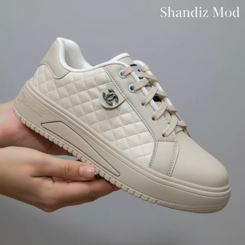 کفش زنانه ونس شیک کد 7071431 رنگ کرم لایت