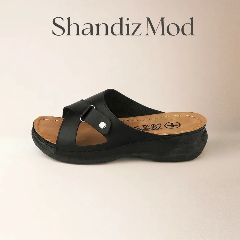 دمپایی بزرگ پا زنانه طرح چسبی کد 04