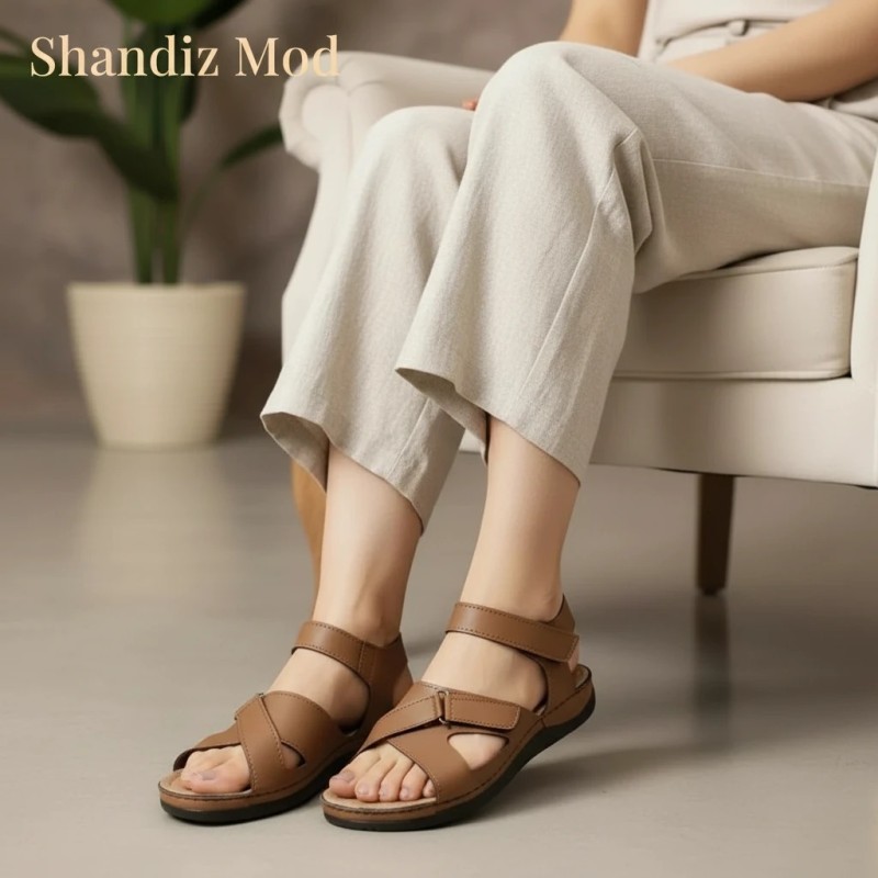 صندل زنانه طرح چسبی راحت و سبک