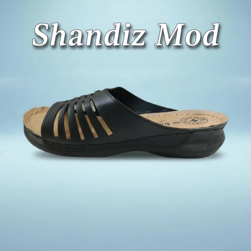 دمپایی زنانه مدل نردبانی کد 11 رنگ مشکی