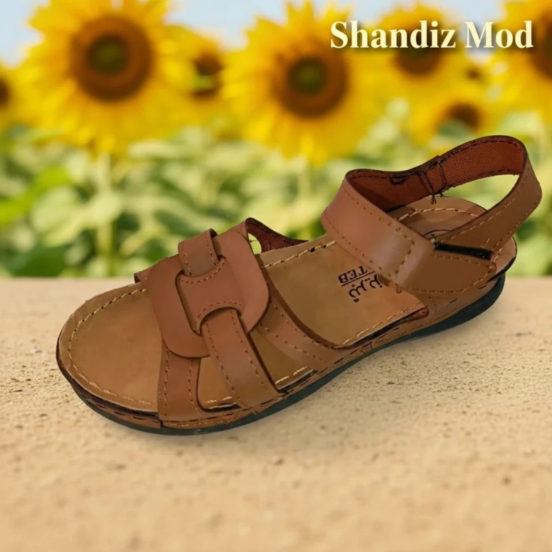 صندل زنانه مدل پاپیونی رنگ قهوه ای کد 7185475