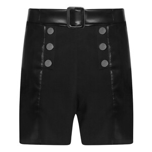 شلوارک زنانه مدل ترکیب چرم کد 814