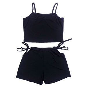 ست تاپ و شلوارک زنانه مدل بندی راحت