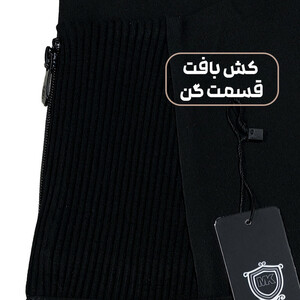 شلوار زنانه طرح  کمر گنی زیپی رنگ مشکی
