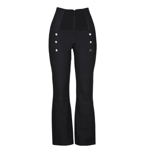 شلوار دخترانه دم پا گشاد مدل کمر گن بوت کات  رنگ مشکی