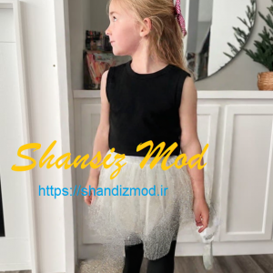 کراپ تاپ  دخترانه ساده یقه گرد رنگ مشکی