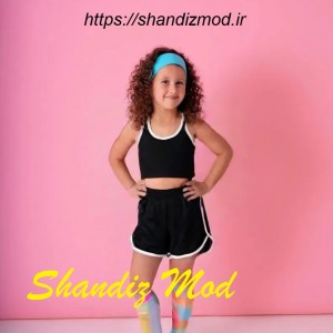 ست تاپ و شلوارک دخترانه کد 1012