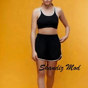 ست تاپ و شلوارک زنانه مدل ماریا رنگ مشکی