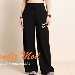 شلوار زنانه اسپرت دم پا گشاد و بگ طرح دبل نایک کد 6233715