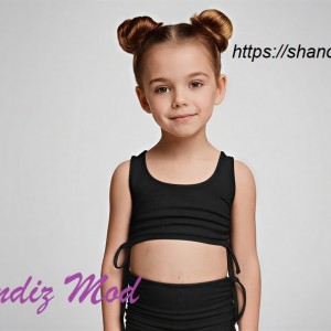 کراپ‌ تاپ دخترانه طرح از بغل بند دار